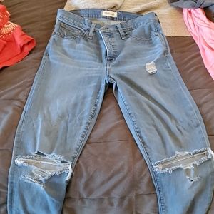 Madewell high rise TALL distressed jeans